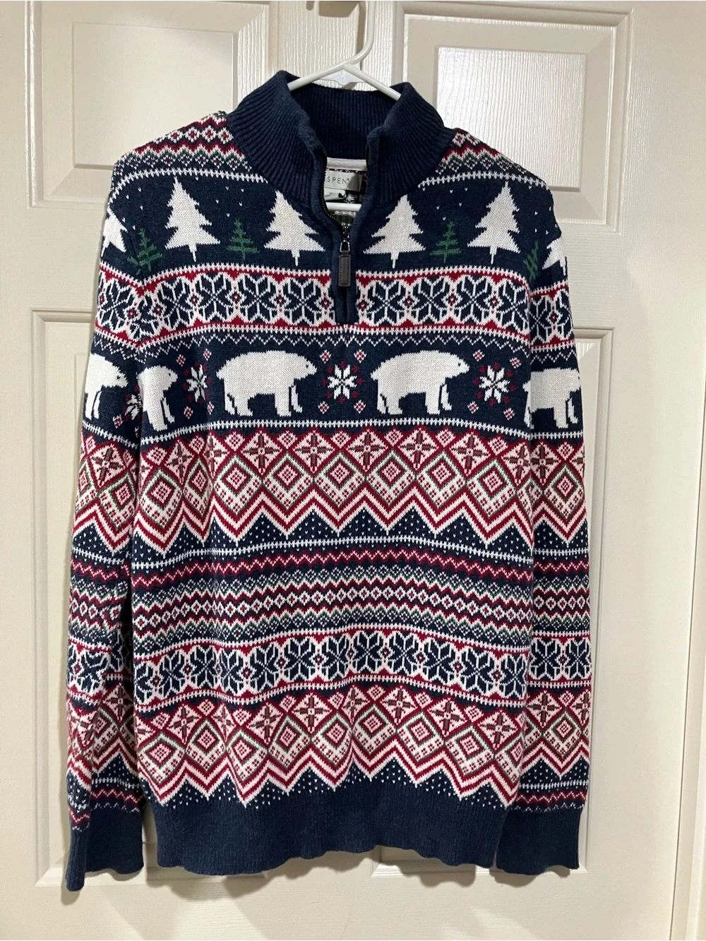 Aspen pullover man size large turtleneck cotton knit sweater